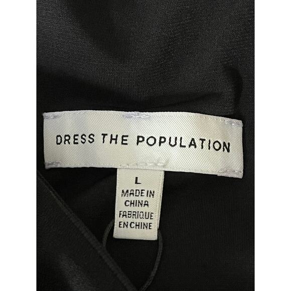 Dress the Population Womens size Large dress black Martine one shoulder L - Picture 4 of 5